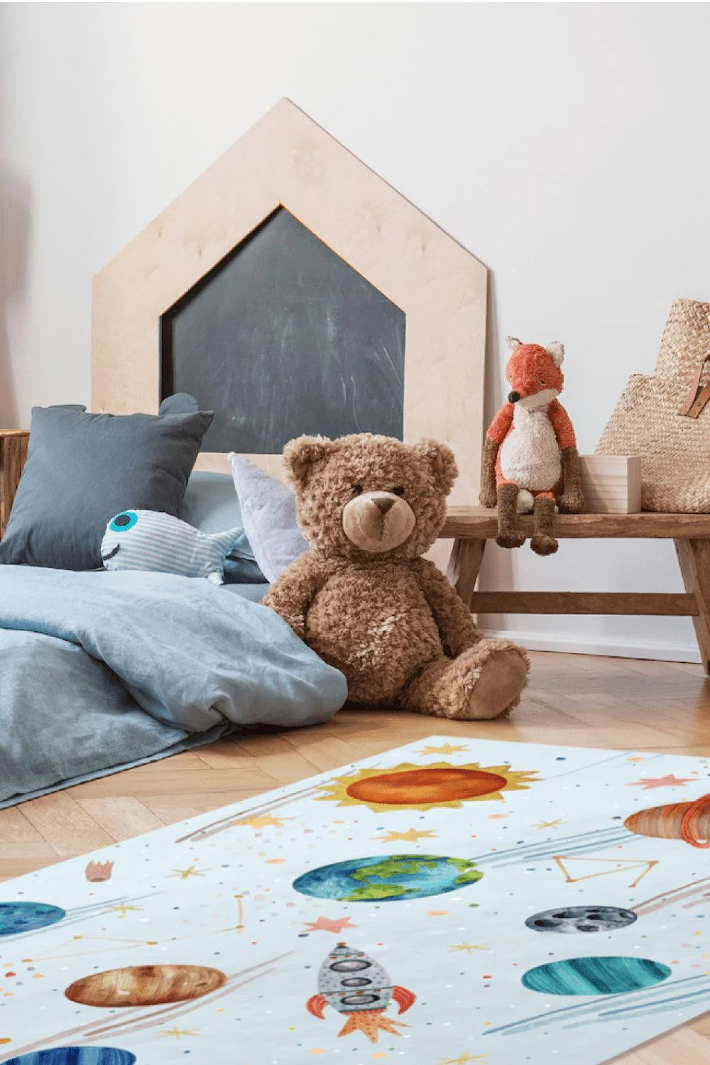 Give Me Some Space Makinede Yıkanabilir Non-Toksik Çocuk Odası Halısı - 0