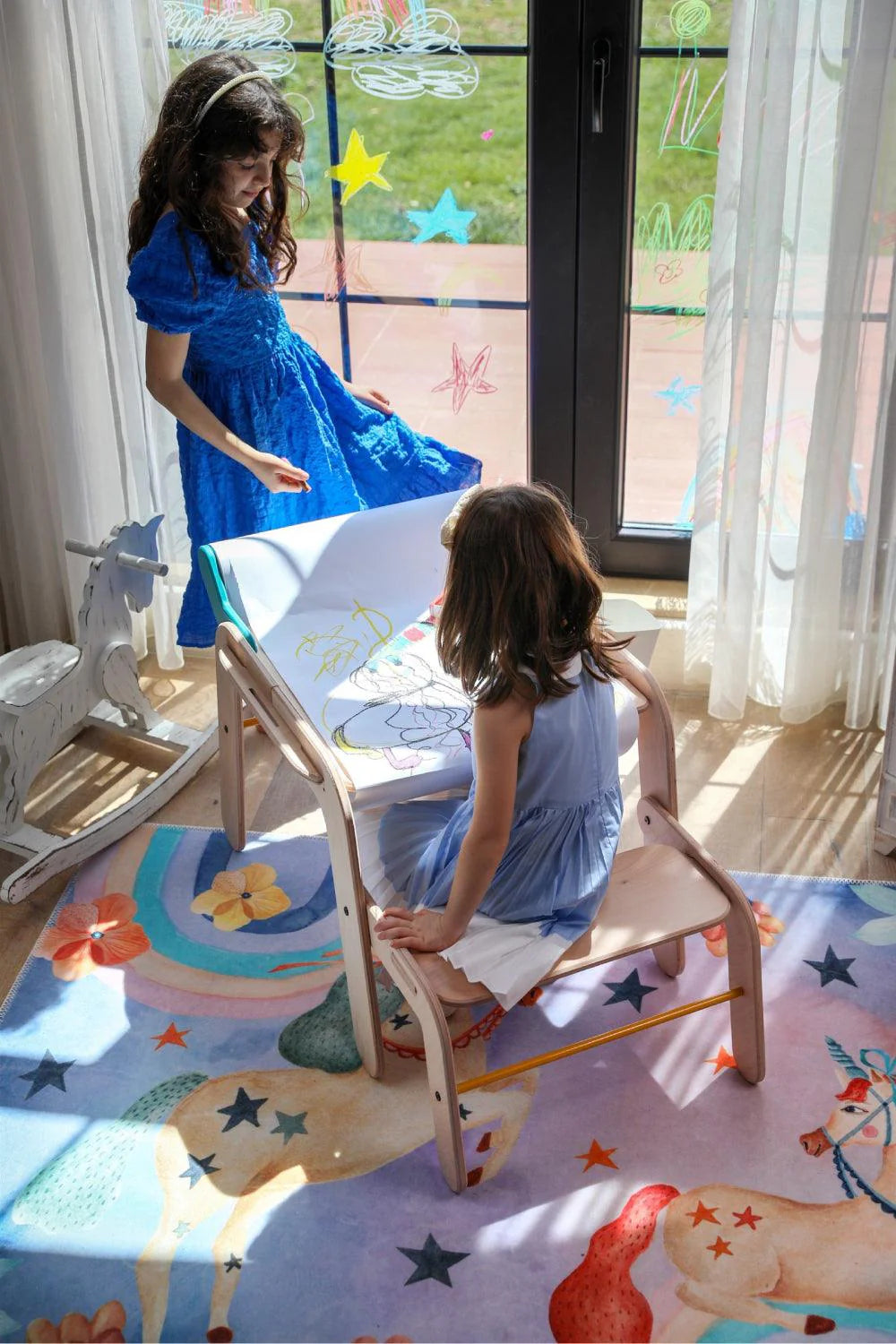 The Night Spell Makinede Yıkanabilir Non-Toksik Unicorn Çocuk Odası Halısı - 0