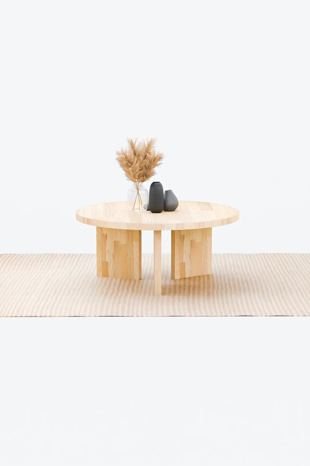 Masif Ahşap Yuvarlak Orta Sehpa - 8