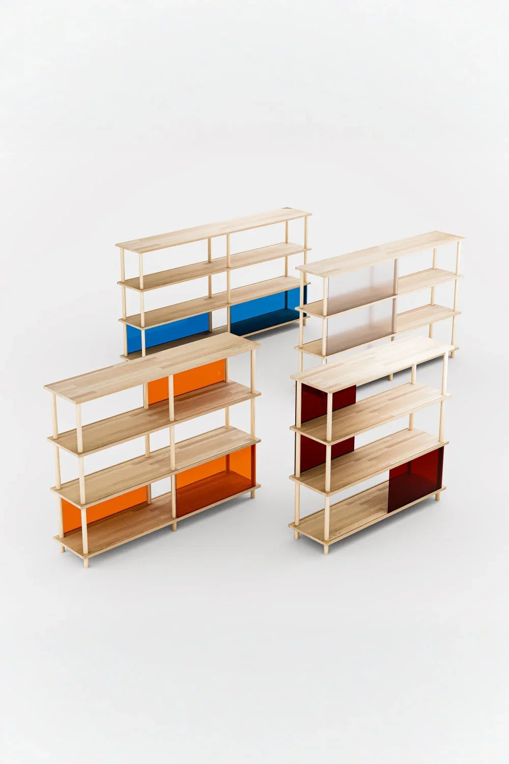 Renkli Kapak Seçenekli 4 Raflı Kitaplık - 0