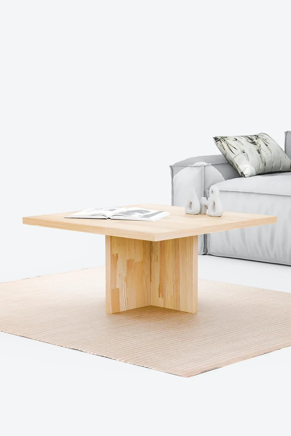 Masif Ahşap Kare Orta Sehpa - 3