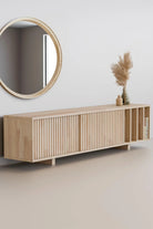 Masif Ahşap Dikey Bölmeli Tv Ünitesi - 6