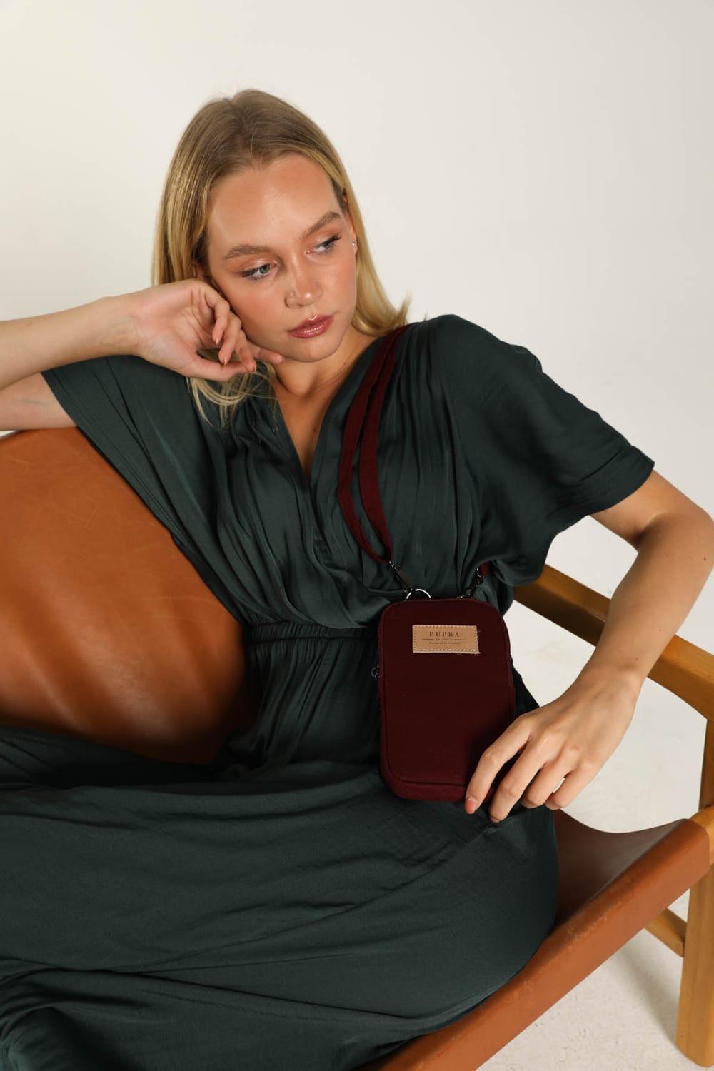 Line Phone Bag - Bordo - 7