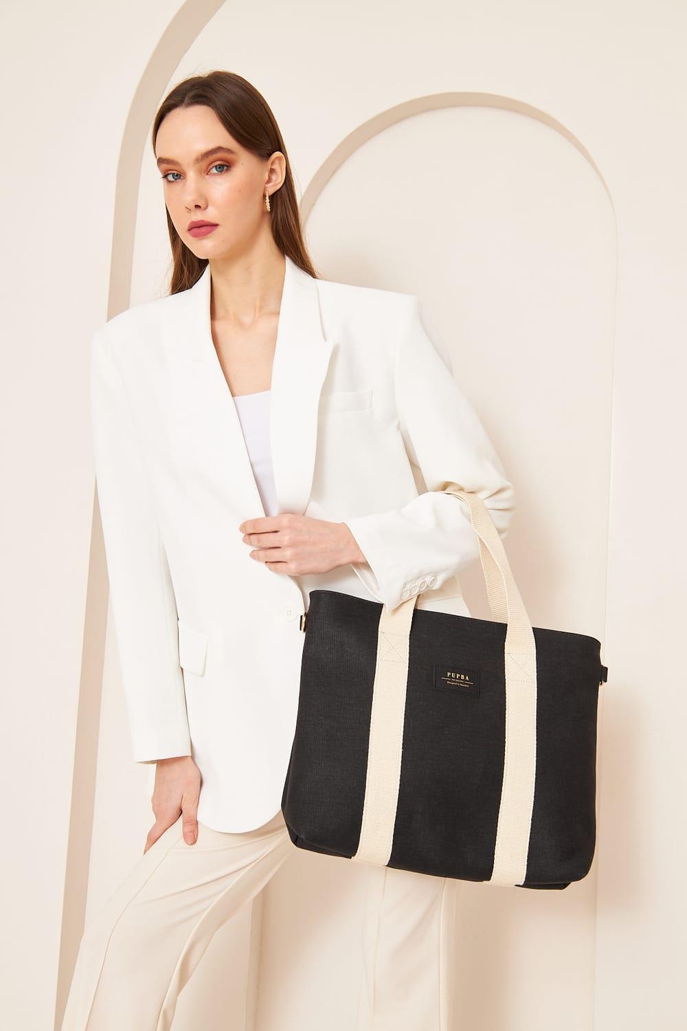 Yaga Large Tote Bag - Siyah - 5