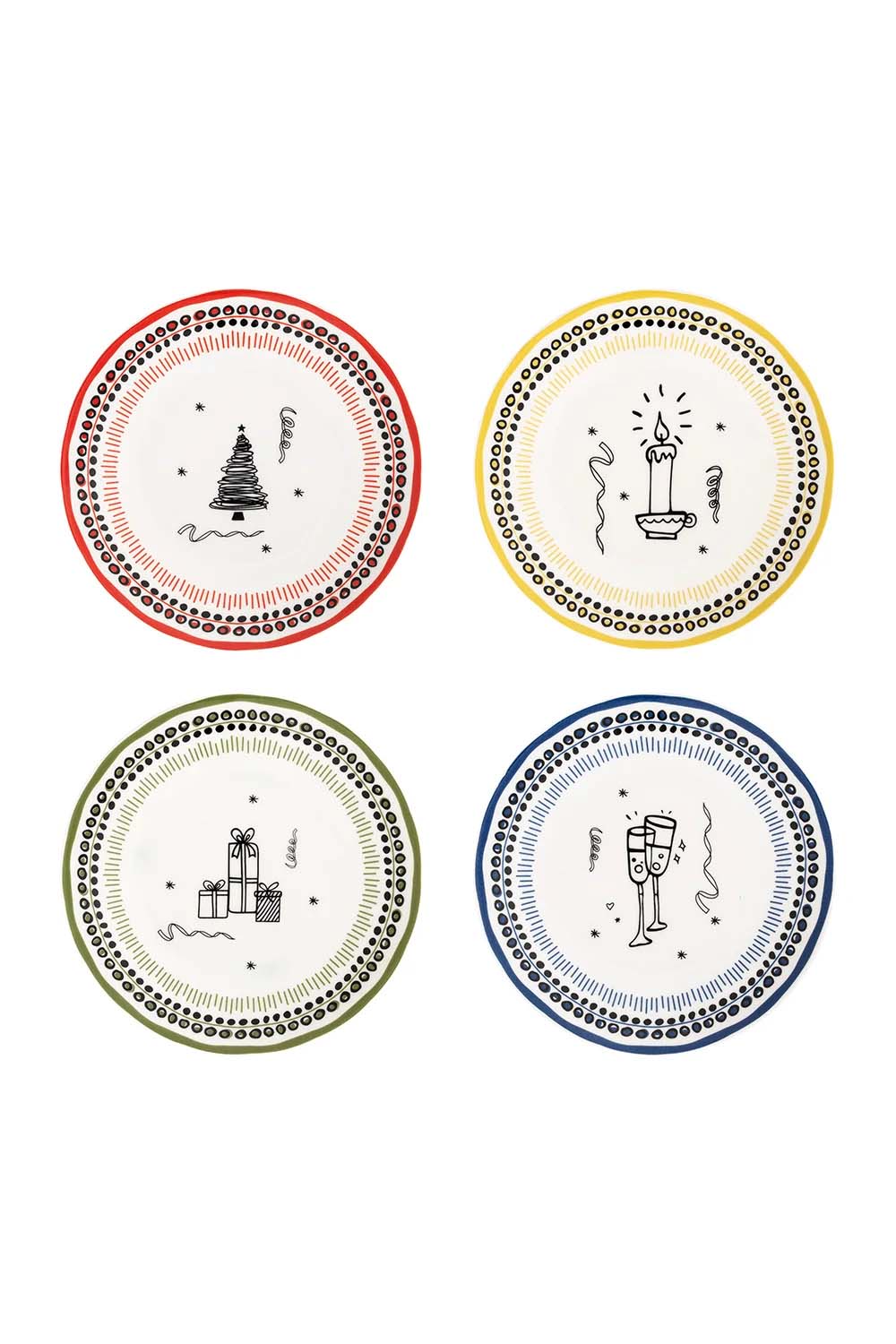 Holiday Collection Porselen Tatlı Tabağı Seti 4 Parça - 1