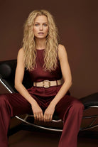 Indra Off-White Leather Belt - 3