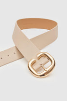 Indra Off-White Leather Belt - 7