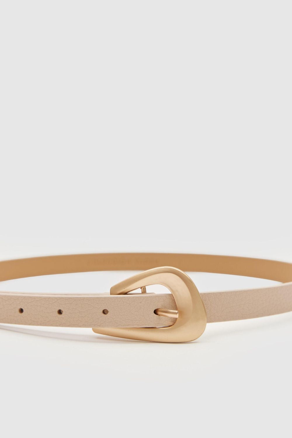 Pierre Off-White Leather Belt | Gold Buckle - 2