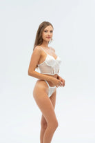 Charme Bouclé Bustier Set - White - 2