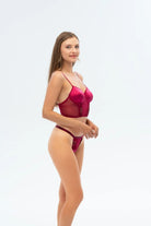 Charme Bouclé Bustier Set - Fushia - 1