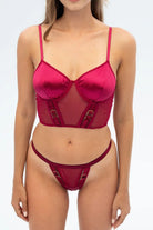 Charme Bouclé Bustier Set - Fushia - 2
