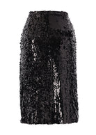 Damla Payetli Midi Etek Siyah - 2