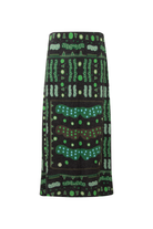 Yeşil Bulut Desenli Uzun Etek - 3