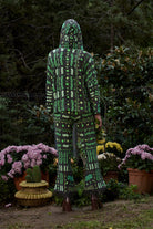 Yeşil Bulut Desenli Kapüşon Detaylı Salaş Sweatshirt - 2