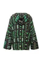 Yeşil Bulut Desenli Kapüşon Detaylı Salaş Sweatshirt - 4