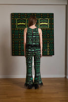 Yeşil Bulut Desenli Çift Kullanımlı Bluz-yelek - 4