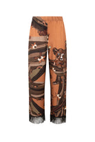 Kahve Kaplan Desenli Saçak Detaylı Pantolon - 3