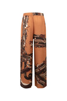 Kahve Kaplan Desenli Pile Detaylı Pantolon - 5