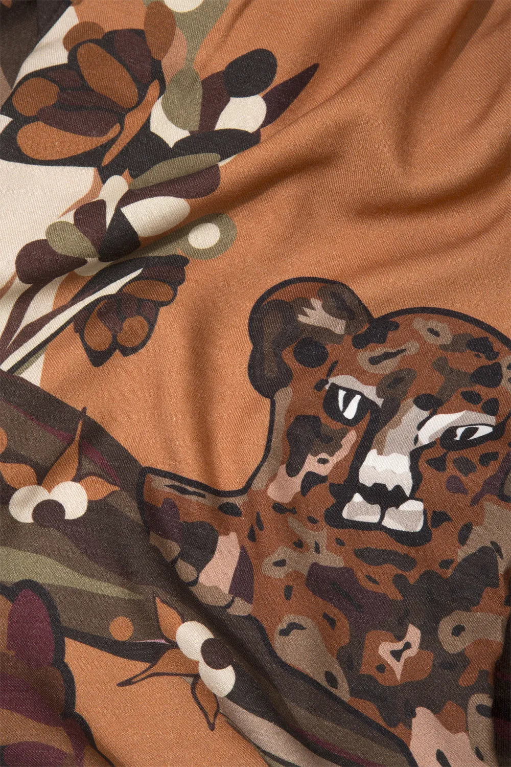 Kahve Kaplan Desenli Pile Detaylı Pantolon - 6