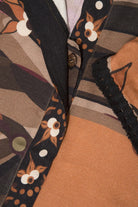 Kahve Ağaç Desenli Volan Kol Detaylı Kısa Elbise - 5