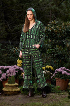 Yeşil Bulut Desenli Tüy Detaylı Pantolon - 1