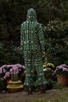 Yeşil Bulut Desenli Tüy Detaylı Pantolon - 4