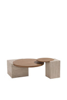 Togg Traverten Meşe Orta Sehpa - 0