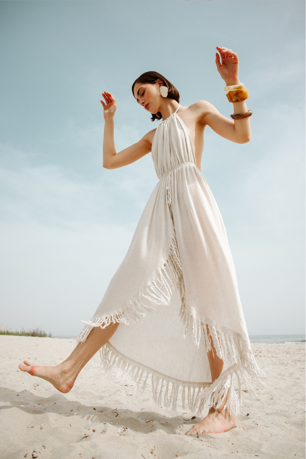 Kenevir Halter Yaka Elbise - 2