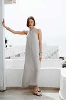 Lyocell Çizgili Elbise - 0