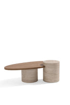 Milano Traverten Meşe Orta Sehpa - 0