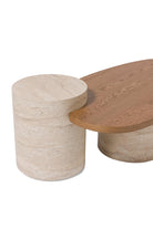 Milano Traverten Meşe Orta Sehpa - 2