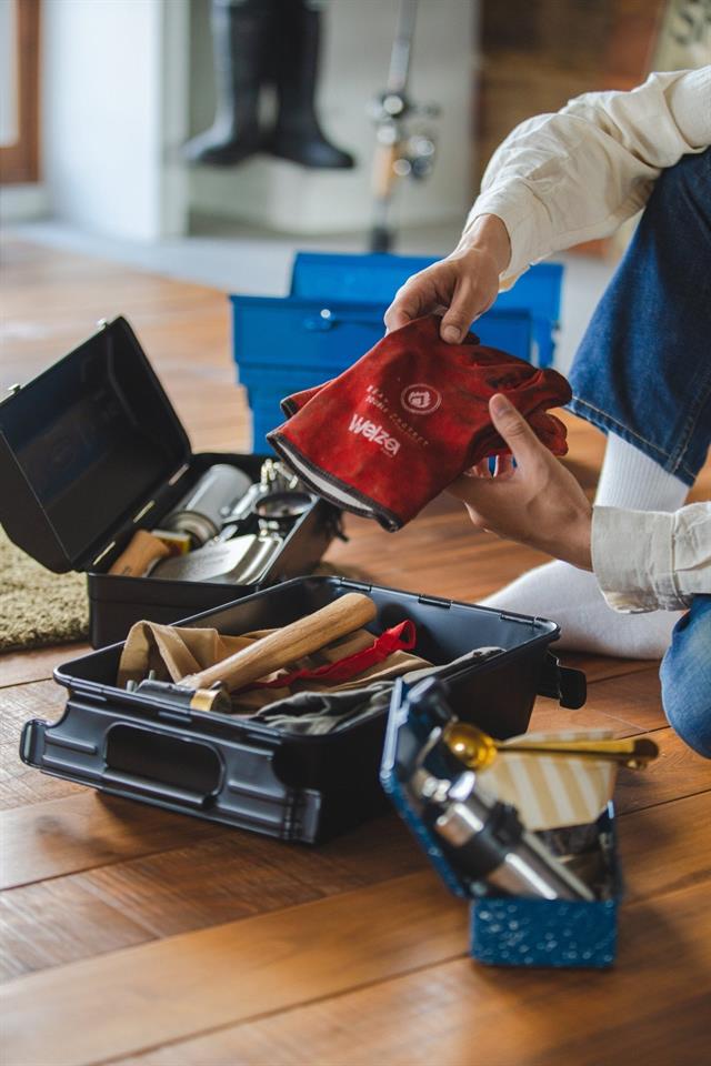 T 190 Tool Storage Box Japanese Indigo Metal Saklama Kutusu - 1