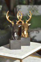 Kübik Geyik Büst Obje Altın - 1