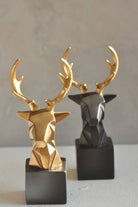 Kübik Geyik Büst Obje Altın - 2