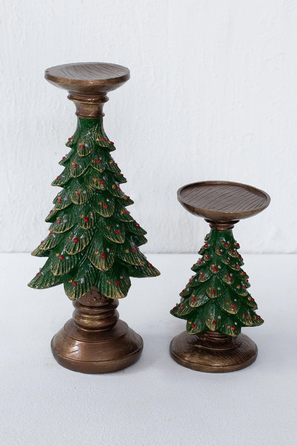 Yılbaşı Ağacı Yeşil İkili Şamdan - 2