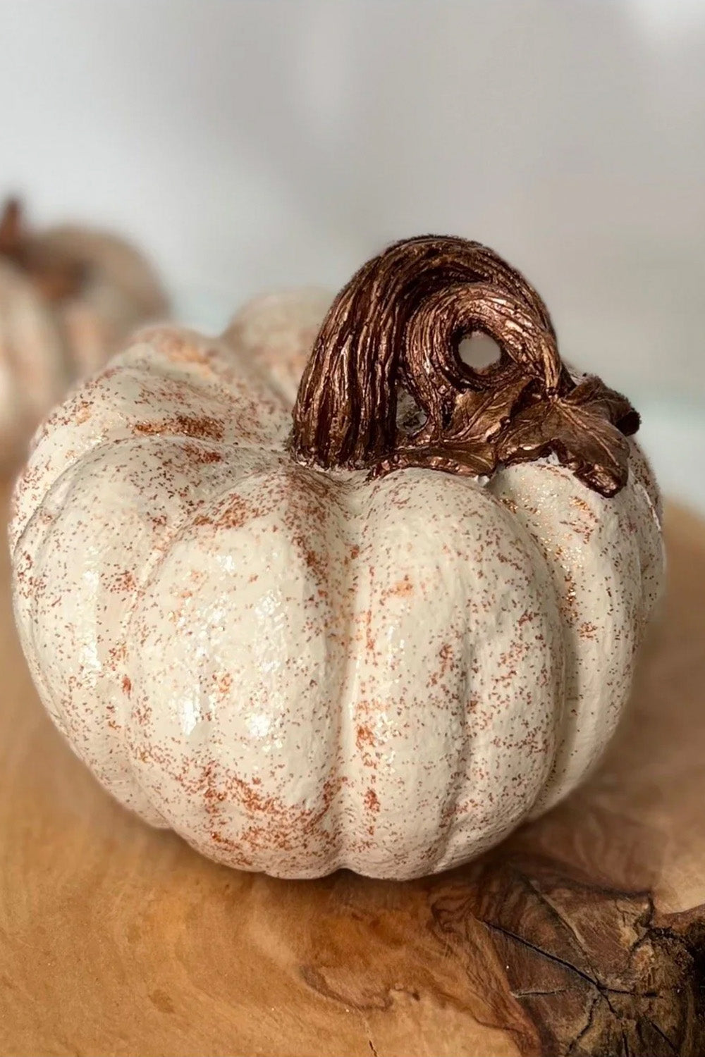 Simli Bal Kabağı İkili Obje Krem Bakır - 1