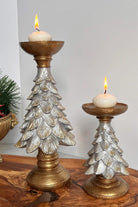 Yılbaşı Ağacı Altın Gümüş Ikili Şamdan - 0