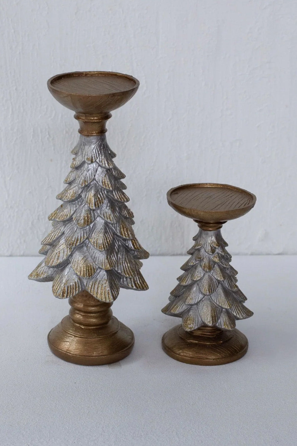 Yılbaşı Ağacı Altın Gümüş Ikili Şamdan - 2