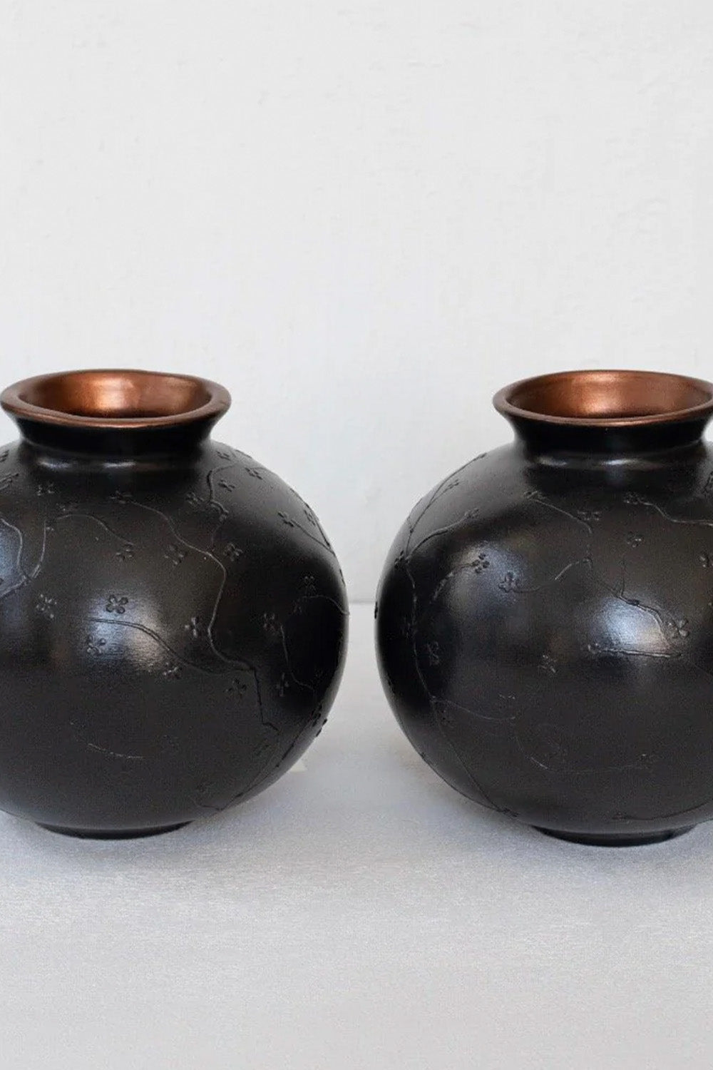 Bakırdan Seri Seramik İkili Küp Vazo - 1