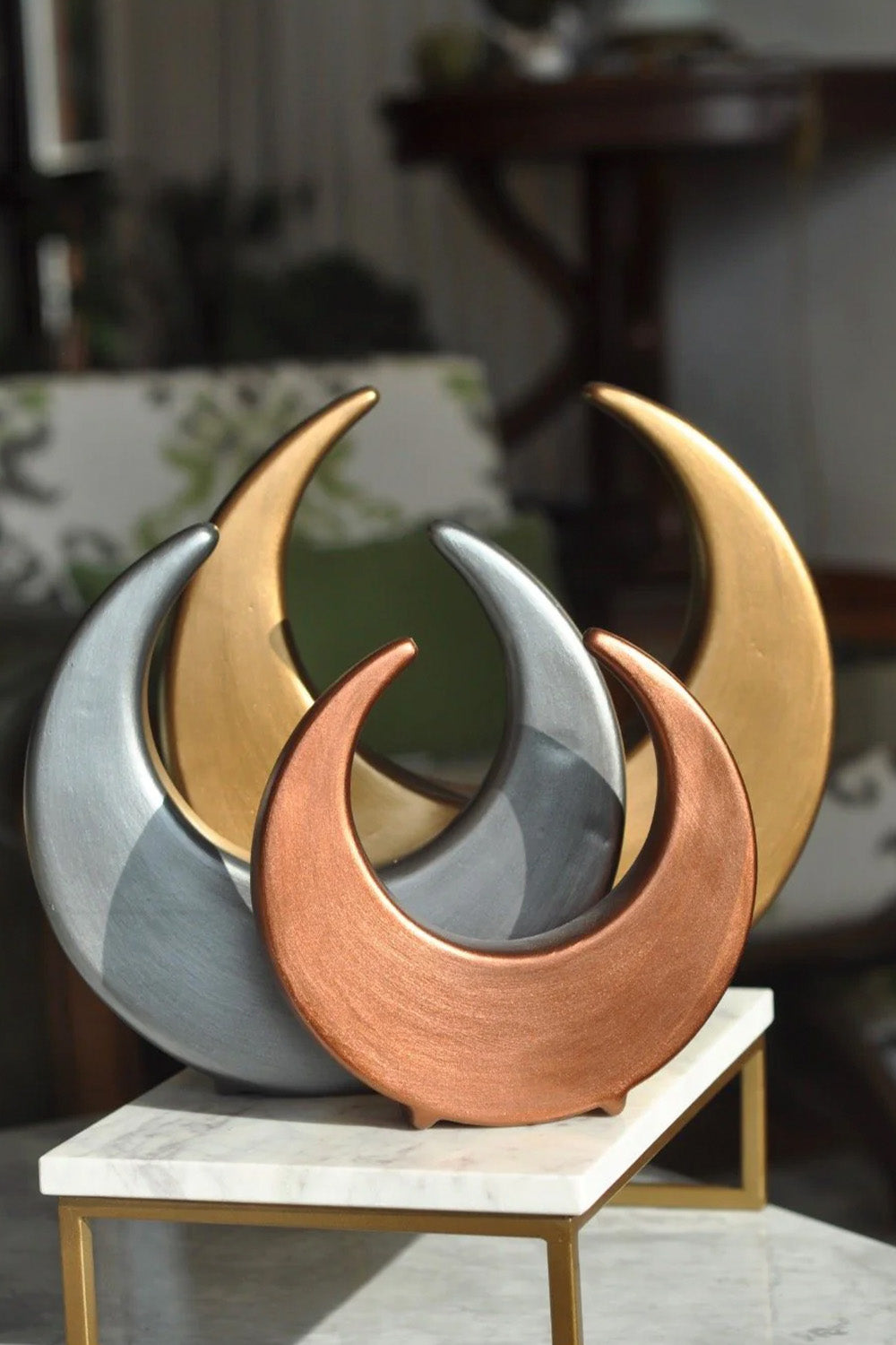 Dekoratif Üçlü Alem Seramik Obje - 0