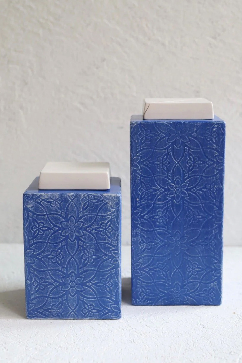 Mavi Beyaz İkili Kare Küp - 0