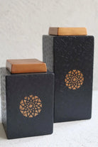 Bakırdan Seri İkili Seramik Köşeli Küp - 2