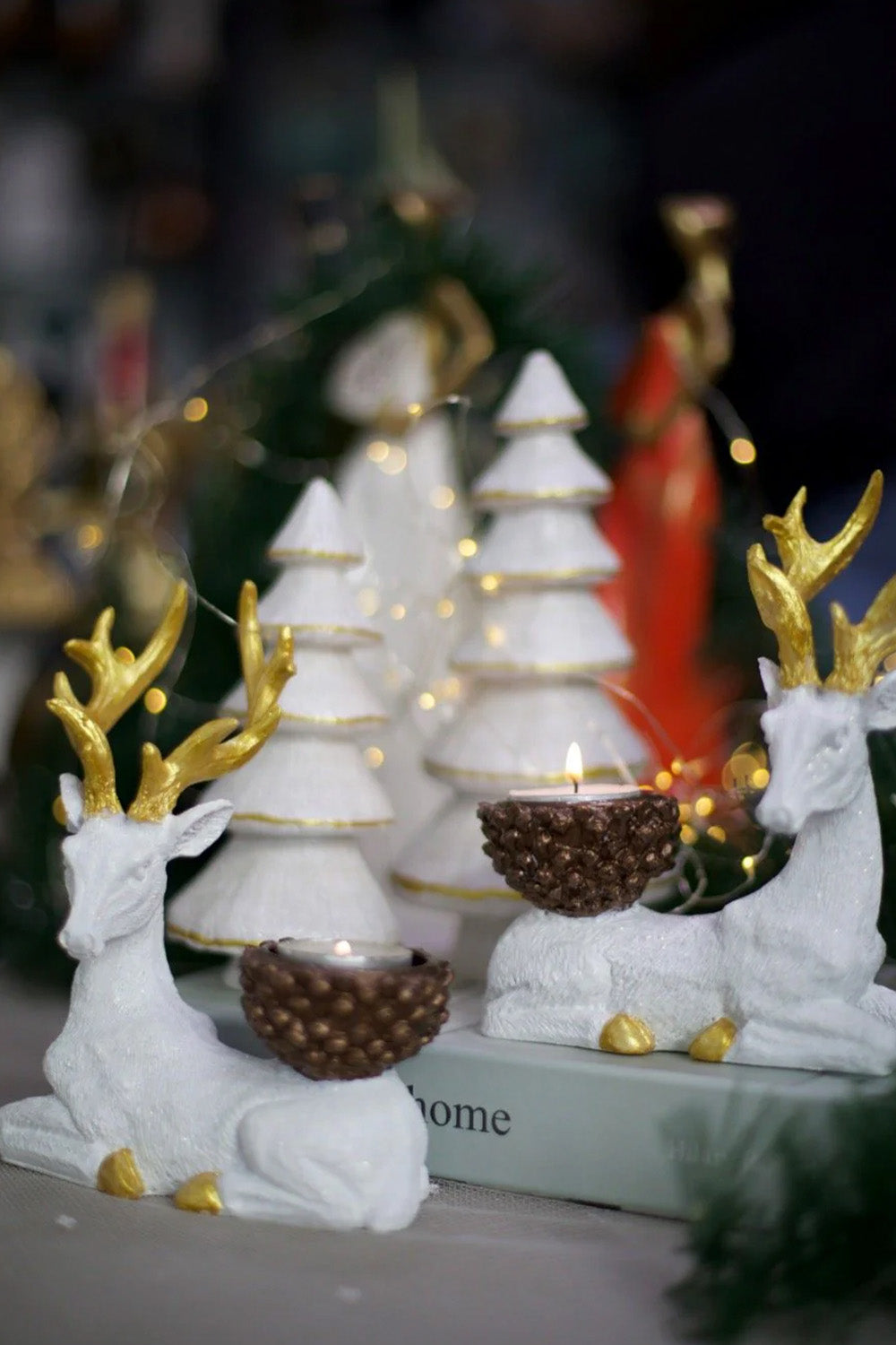 Zarif Geyik İkili Mumluk - 0