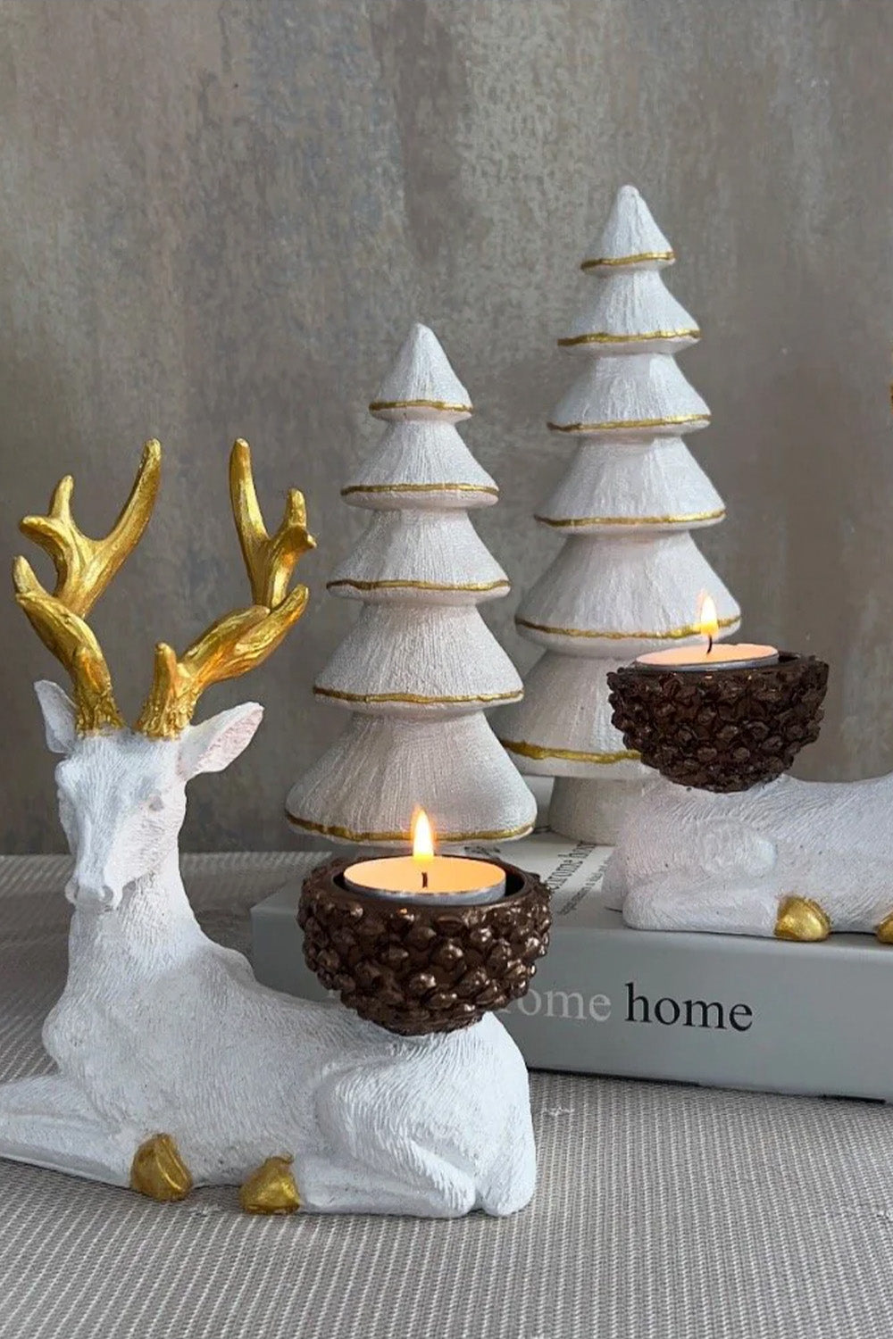 Zarif Geyik İkili Mumluk - 1