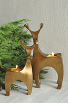 İkili Geyik Mumluk Altın - 4