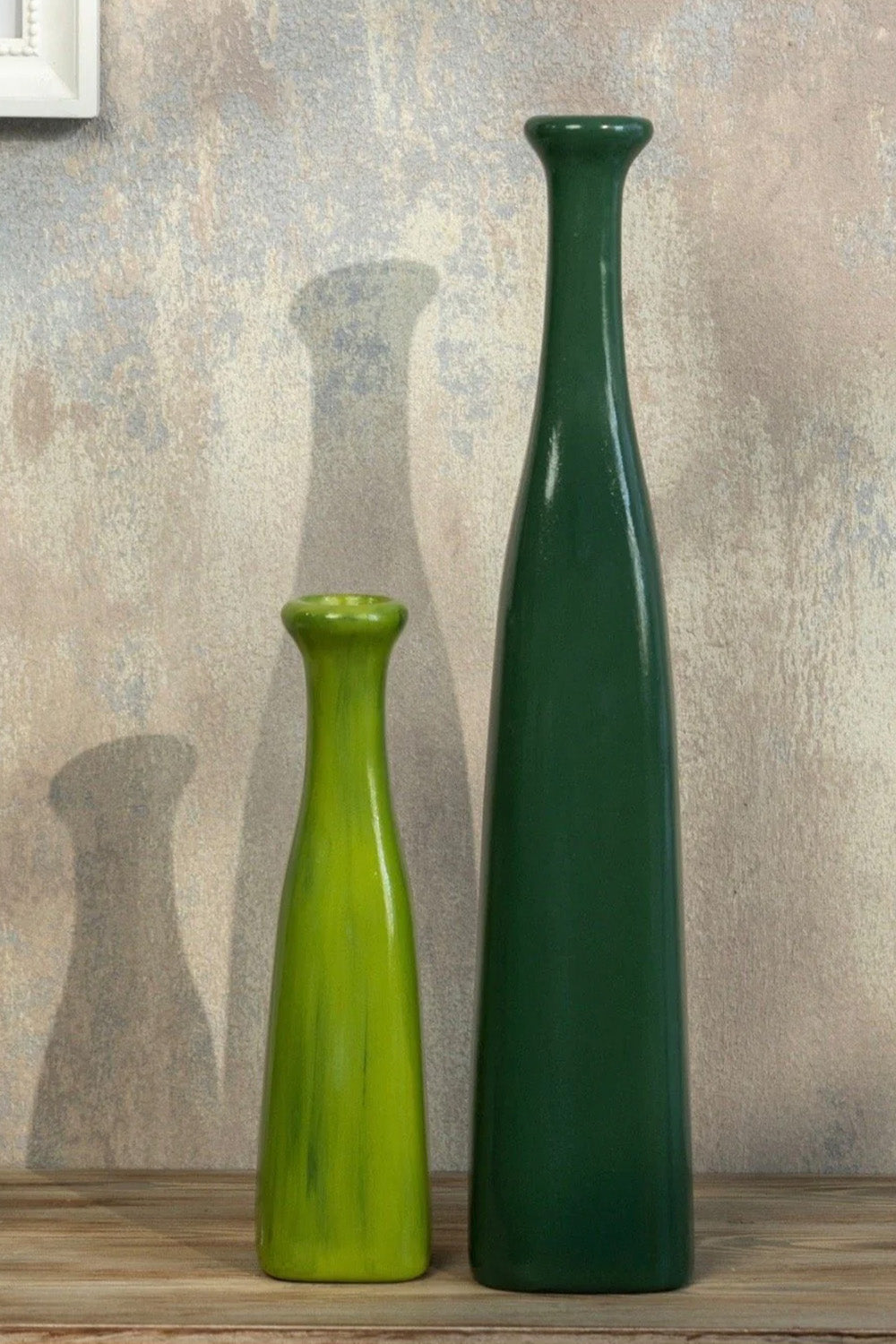Yeşil Seramik İkili Vazo Seti - 0
