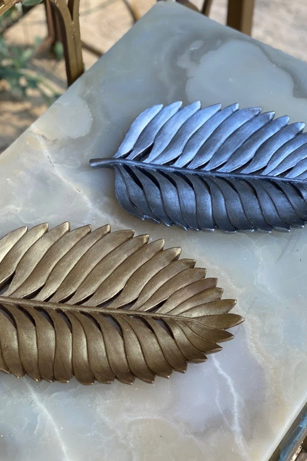 Dekoratif Yaprak Tabak Altın - 2