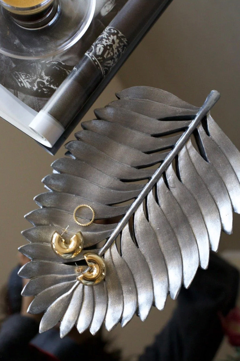 Dekoratif Yaprak Tabak Gümüş - 0