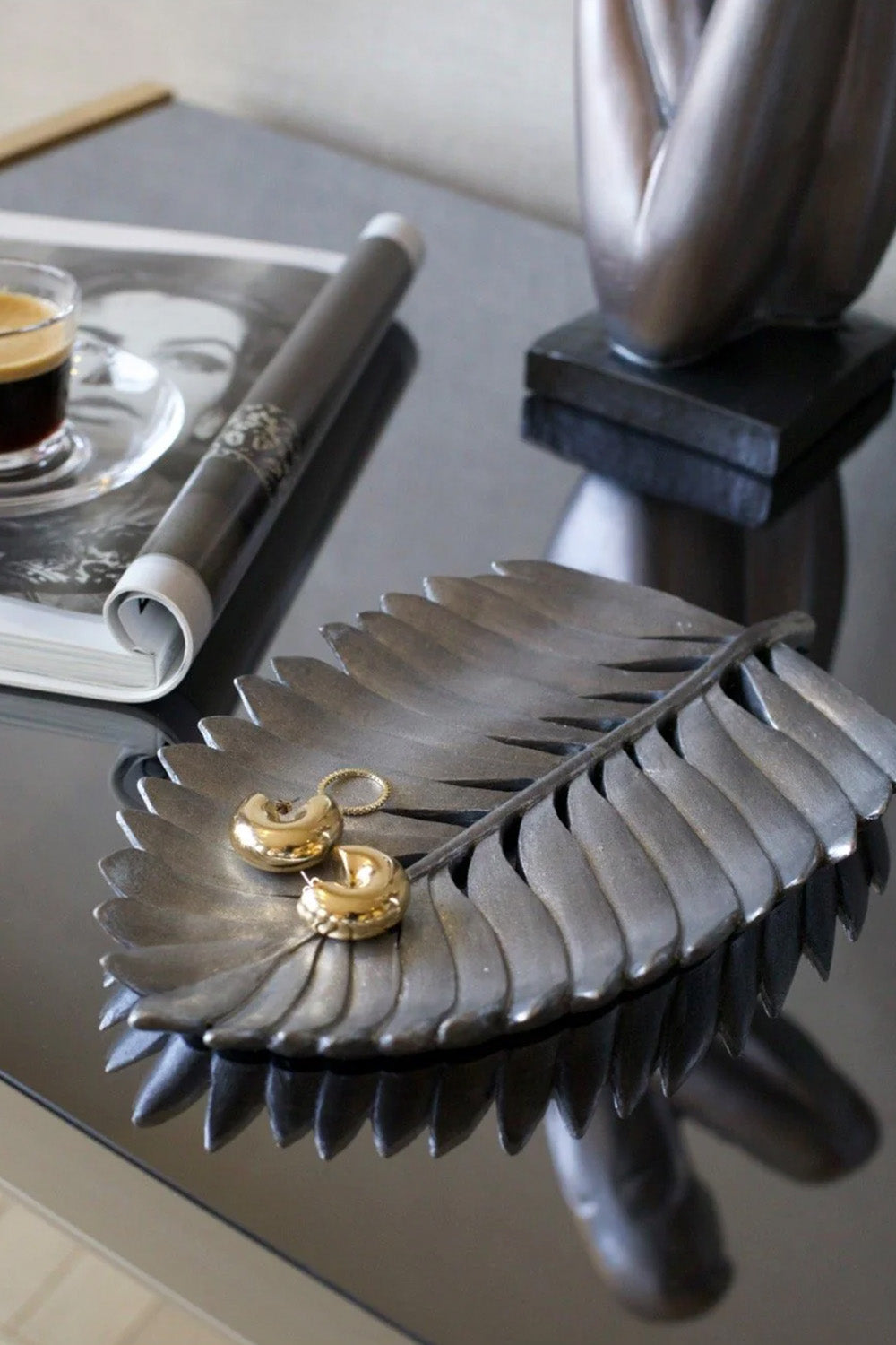 Dekoratif Yaprak Tabak Gümüş - 1