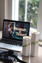 Ahşap Çiçek Desenli İkili Mumluk - 0